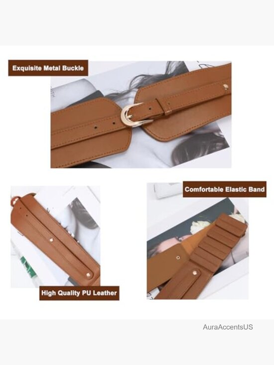 Women\'s Wide Elastic Waist Belt Stretch Cinch Belt for Dresses